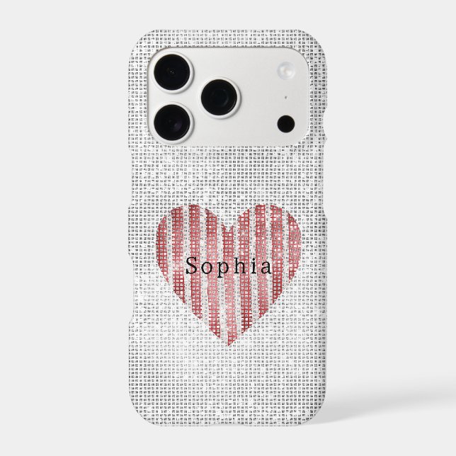 Red White Stripes Heart Sparkle (Back)