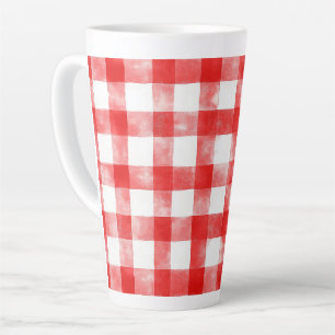 Red White Stripes Latte Mug