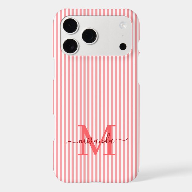 Red & White Stripes Monogram Initial (Back)