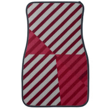 Red White Stripes Set of Car Mats