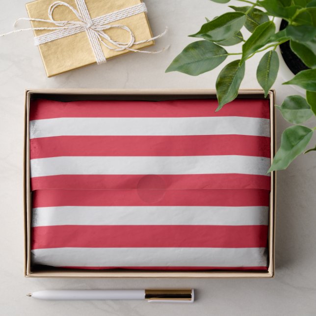 Red white stripes striped pattern circus carnival tissue paper (Gift)