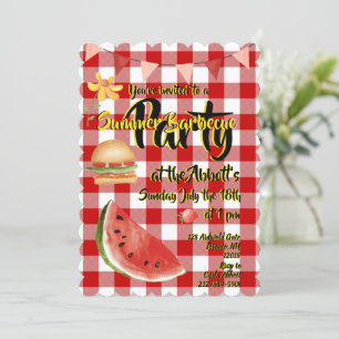 Red & White Summer Party Invitation