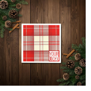 red &white tartan -add logo napkin