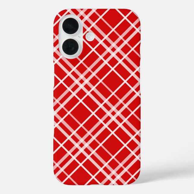 Red White Tartan Plaid Pattern Design  Case-Mate iPhone Case (Back)
