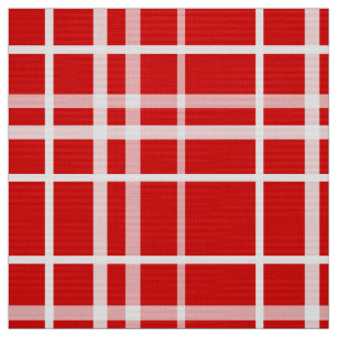 Red White Tartan Plaid Pattern Design  Fabric