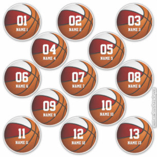 red white team colours gifts set of 13 basketball