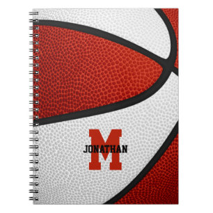 red white team colours girls boys basketball notebook