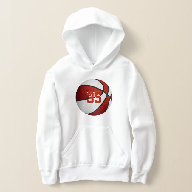 red white team colours jersey number basketball (Laydown)