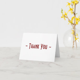 Red & White Text-Based Folded Thank You Card