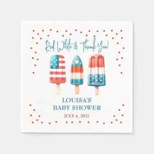 Red, White & Thank You! Patriotic Popsicle Shower Napkin