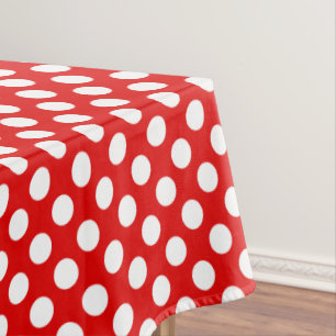 red white tiled pattern polka dot  tablecloth