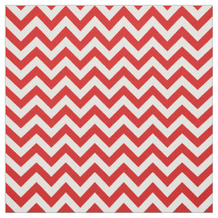 Red White Trendy Chevron Pattern Fabric
