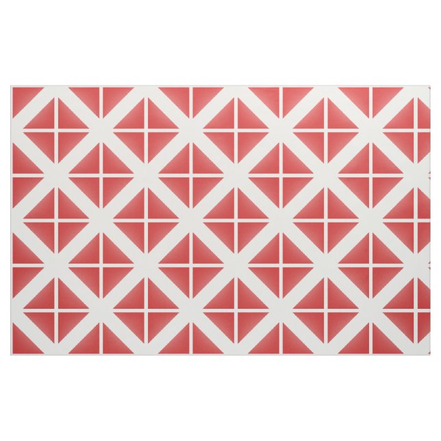 Red White Trendy Triangles Pattern Fabric (Fat Quarter)