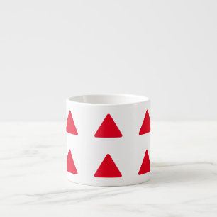 Red White Triangle Pattern Modern Artwork Espresso Cup