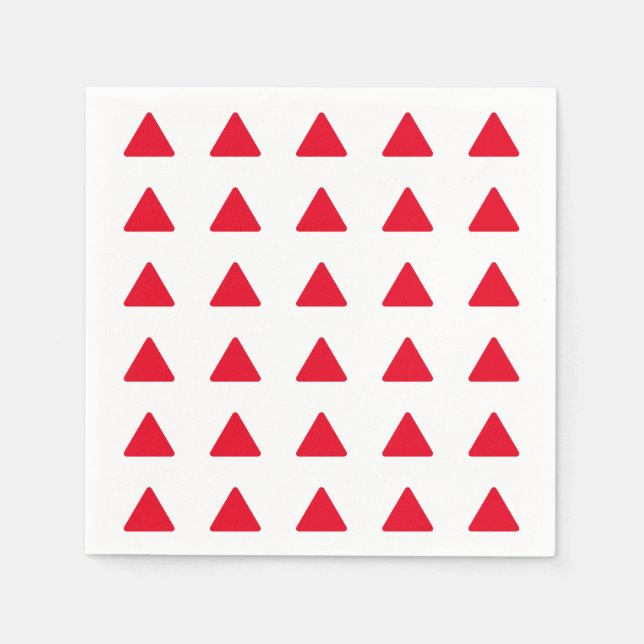 Red White Triangle Pattern Modern Artwork Napkin (Front)