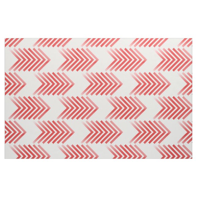 Red White Tribal Arrow Pattern Fabric (Fat Quarter)