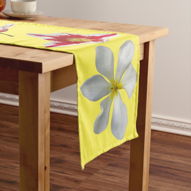Red White Tulips Customisable Colour Table Runner (In Situ)