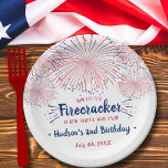 Red, White & Two! 4th Of July 2nd Birthday Paper Plate<br><div class="desc">Celebrate in style with these trendy 2nd birthday paper plates. The design is easy to personalise with your own wording and your family and friends will be thrilled when they see these fabulous party plates.</div>