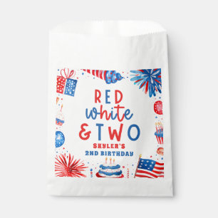 Red, White & Two 4th of July 2nd Birthday Party Favour Bags
