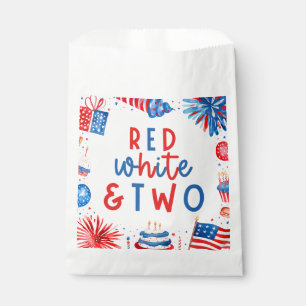 Red, White & Two 4th of July 2nd Birthday Party Favour Bags