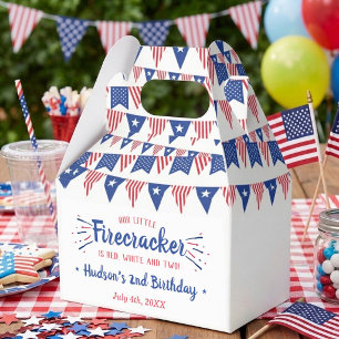 Red, White & Two! 4th Of July 2nd Birthday Party Favour Box
