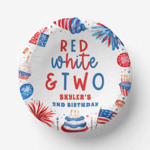 Red, White & Two 4th of July 2nd Birthday Party Paper Plate