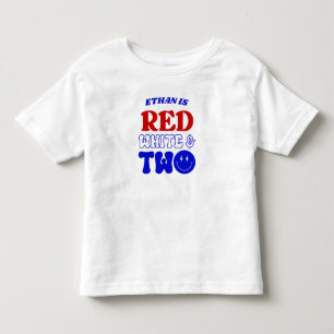 Red White & Two 4th of July 2nd Birthday Party Toddler T-Shirt