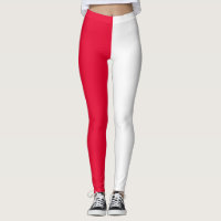 Red White Two Tone Split Half Design