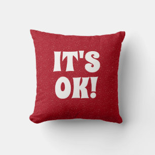 red white typography cool funny cute retro bold cushion