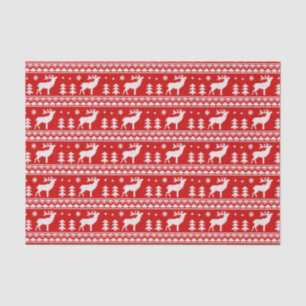 Red White Ugly Christmas Sweater Pattern Tissue Paper