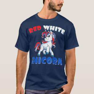 Red White Unicorn Lover Patriotic 4th Of July For T-Shirt