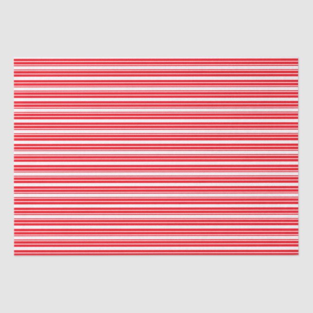 Red White Vertical Stripes Cool Modern Pattern Tissue Paper (Front)