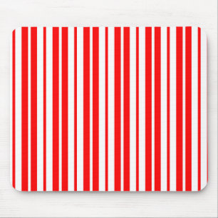 Red White Vertical Stripes Pattern Design Mouse Mat