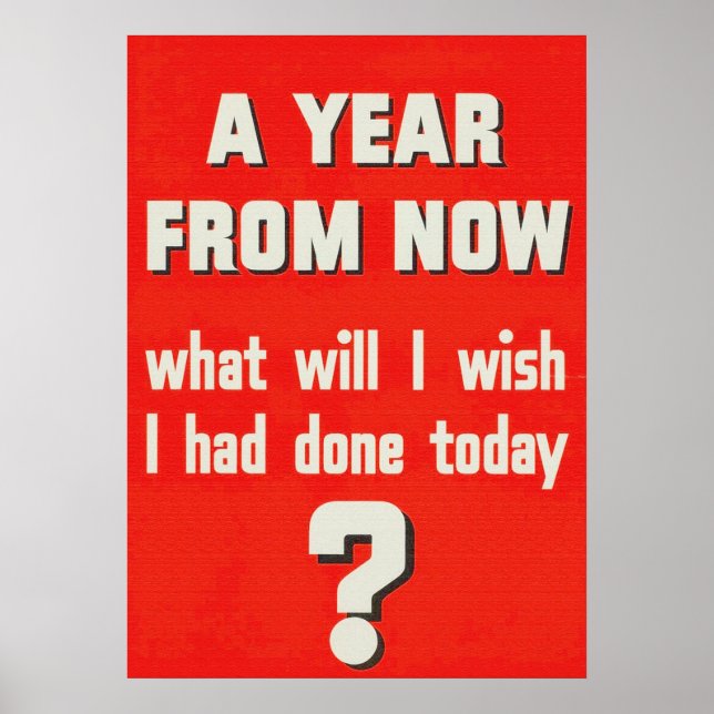 Red White Vintage Motivational Inspirational Quote Poster (Front)