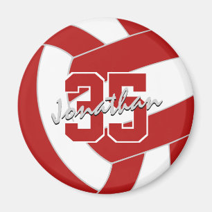 red white volleyball season keepsake athlete name magnet