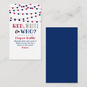 Red, White & Who? 4th Of July Gender Reveal Party Enclosure Card