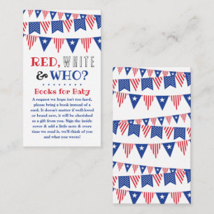 Red, White & Who? 4th Of July Gender Reveal Party Enclosure Card