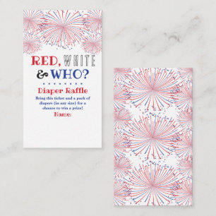 Red, White & Who? 4th Of July Gender Reveal Party Enclosure Card