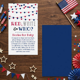 Red, White & Who? 4th Of July Gender Reveal Party Enclosure Card