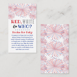 Red, White & Who? 4th Of July Gender Reveal Party Enclosure Card