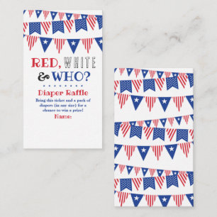 Red, White & Who? 4th Of July Gender Reveal Party Enclosure Card