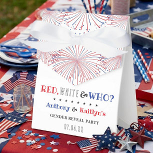 Red, White & Who? 4th Of July Gender Reveal Party Favour Box