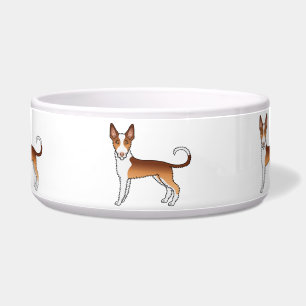 Red & White Wire Haired Ibizan Hound Cartoon Dogs