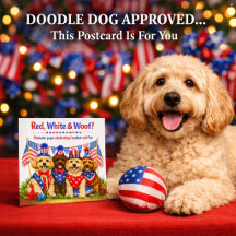 Red White & Woof Patriotic Doodle Dog 4th of July