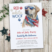 Red White Woof Patriotic Labrador Dog 4th Of July