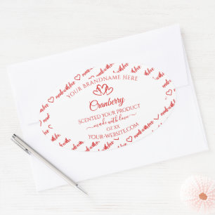 Red White Word Cloud Product Labels Cute Hearts
