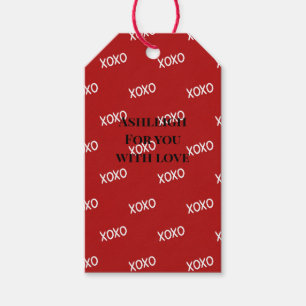 Red White XOXO Love Valentine's day Gift Tags