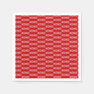 Red & White xoxo Valentine's Party Napkin