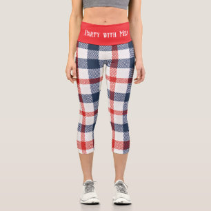RED WHTE and BLUE Custom High-Waisted Capris