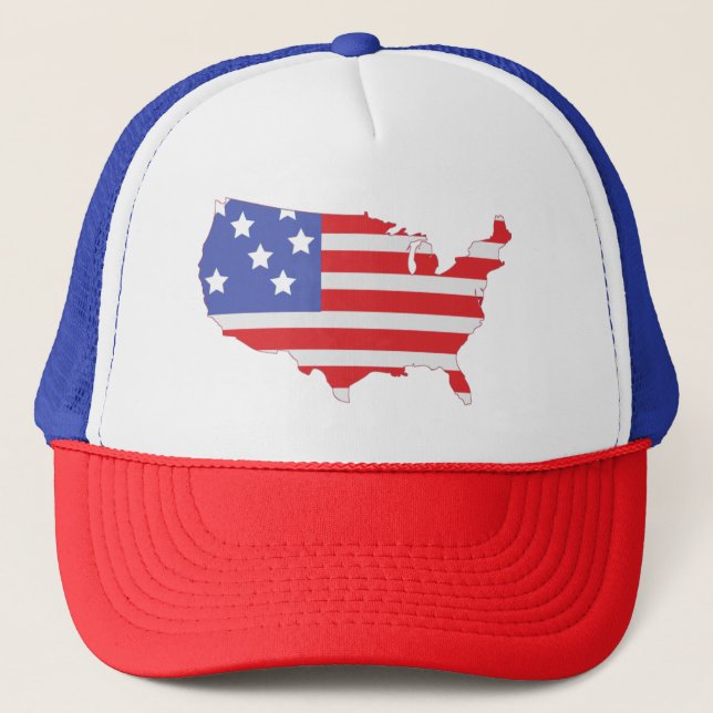 Red, Whte and Blue Patriotic Baseball Cap (Front)